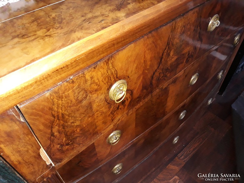 Original large belly Biedermeier chest of drawers
