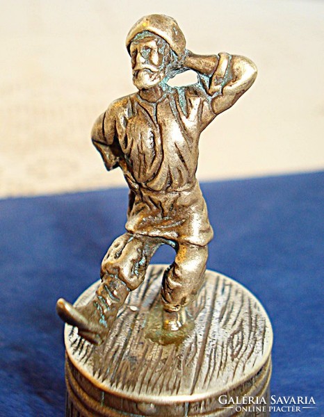 Russian silver vodka glass with a dancing Cossack figure