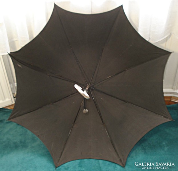 Antik, ezüst foganytús, selyem női esernyő  /1900 /