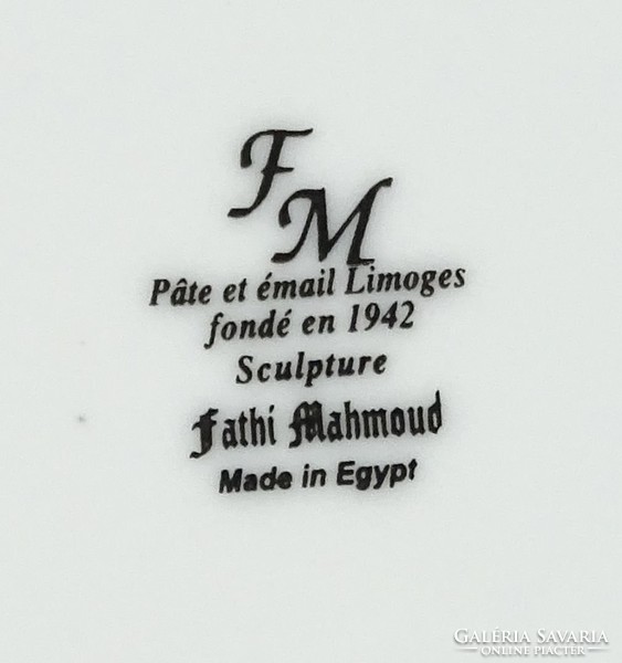 0R591 Egyiptomi Fathi Mahmoud porcelán dísztál