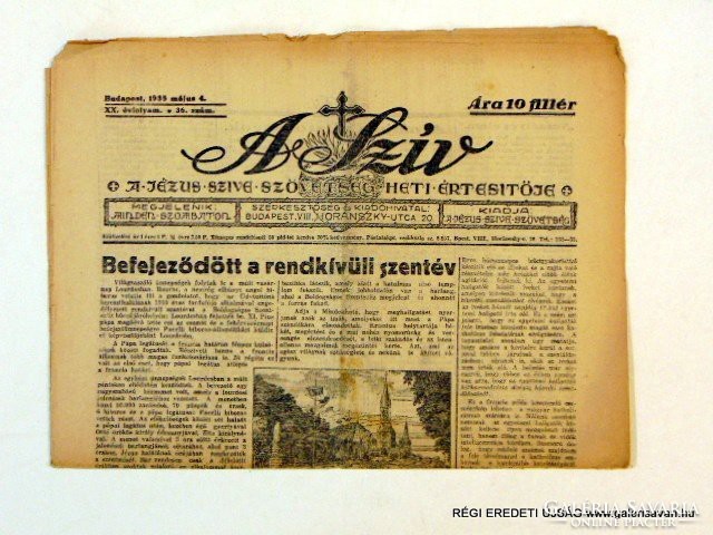 1935 május 4  /  A SZÍV  /  RÉGI EREDETI ÚJSÁG Szs.:  6278