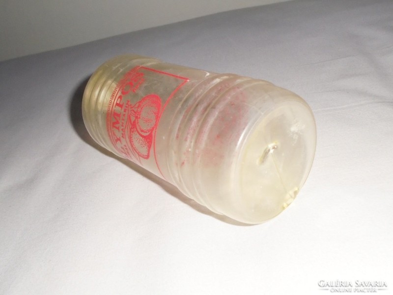 Retro OLYMPOS natural mantarin juice üdítő üdítős üveg - festett címke, műanyag palack - 1971-es