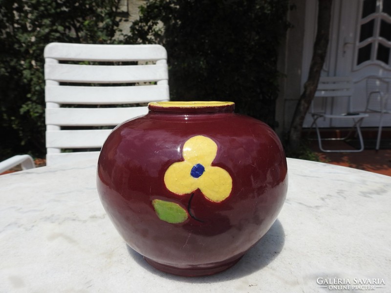 Antique glazed earthenware vienna - vienna vase - vienna ceramic vase