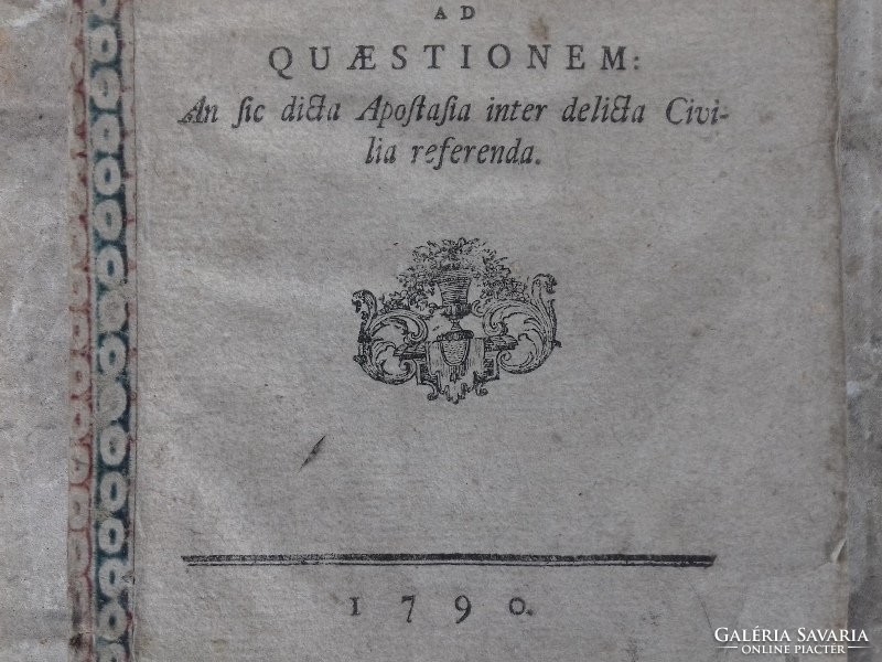 Declaratio sincera in Latin, from 1790.
