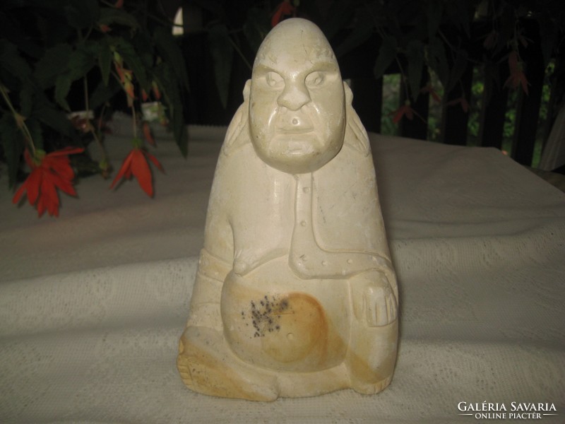 Budha  , kö szobor  , 19 cm  kézi faragás