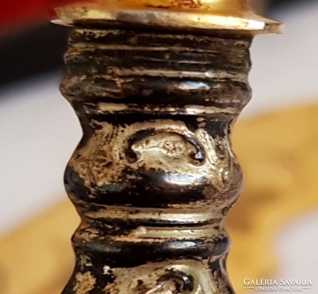 Antik Magyar barokk ezüst szerviz készlet dobozában.