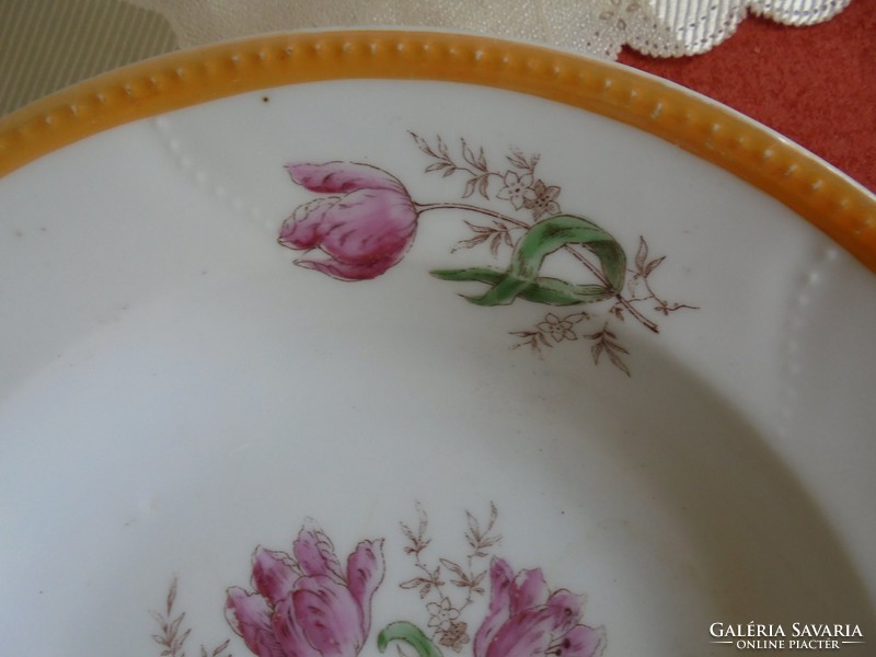 Tulipános porcelán fali tányér