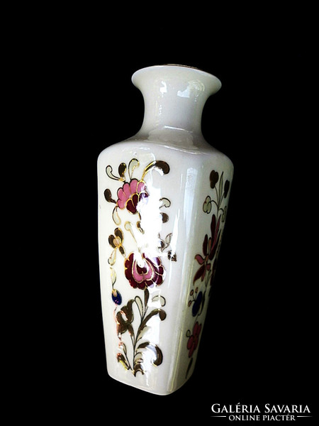 Zsolnay, hand-painted, retro, floral vase