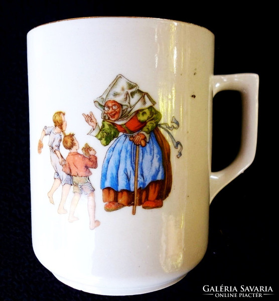 Zsolnay antik Jancsi és Juliska csésze, bögre