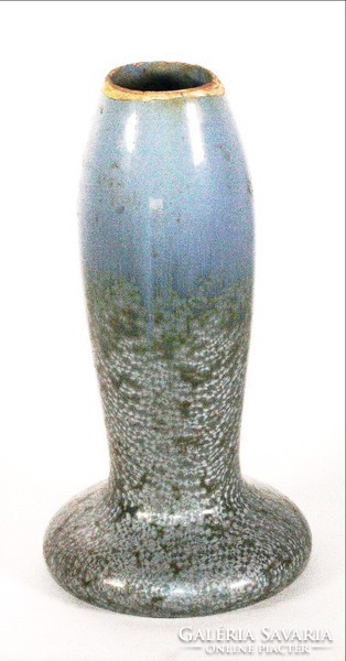 Eozinos kék  irizáló porcelán váza jelzett