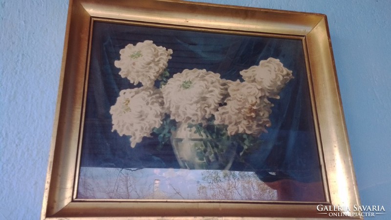 Komáromi Kacz Endréné; Virágcsendélet; akvarell,