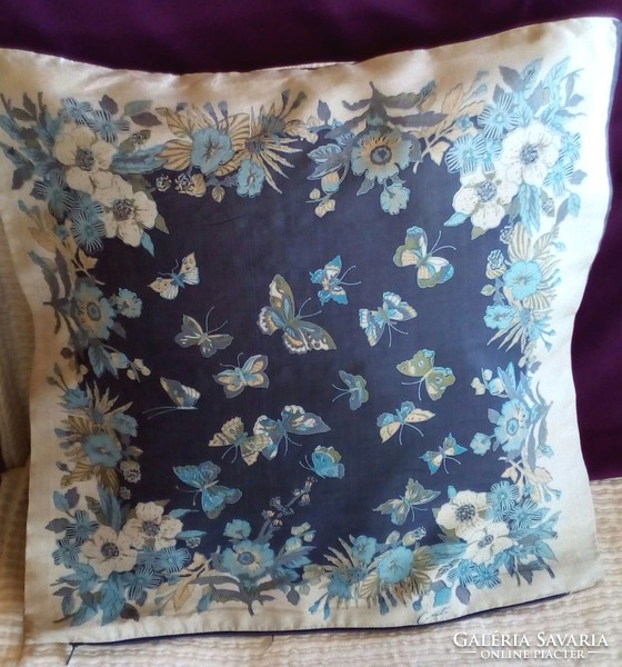 Pure silk hand-dyed decorative cushion cover, 39 x 41 cm