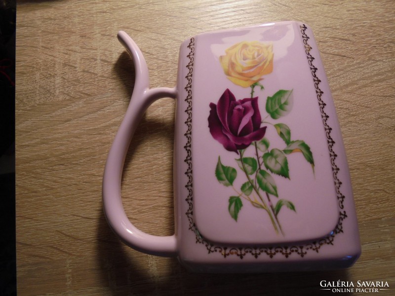 Gyönyörű rózsás szopókás porcelán kúrapohár