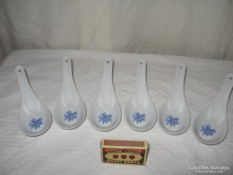 Spoon - 6 pieces - 14 x 5 cm porcelain - perfect - flawless