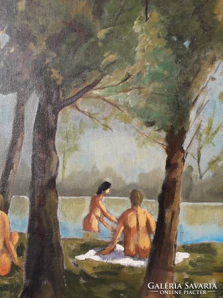 Bathing girls - painting.