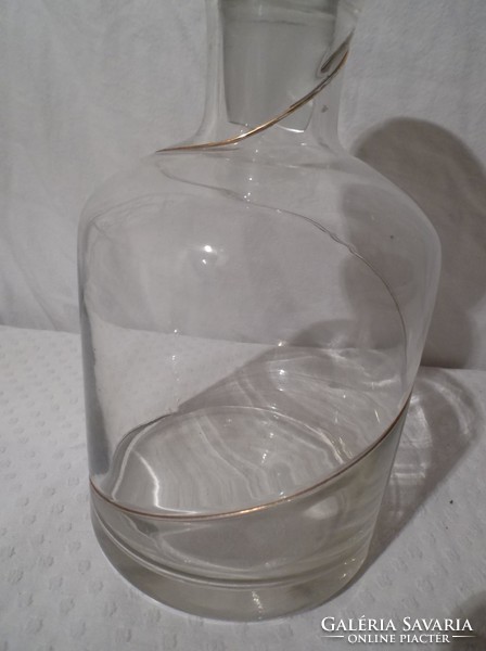 Bottle - crystal - embedded with gold wire - English - thick - solid stopper - 7 dl 23 x 10 c