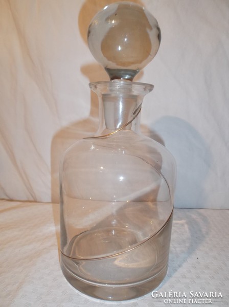 Bottle - crystal - embedded with gold wire - English - thick - solid stopper - 7 dl 23 x 10 c