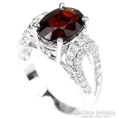 53 As a real garnet 925 marked a silver ring
