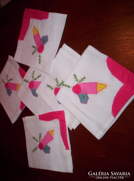 8 Christmas textile napkins x