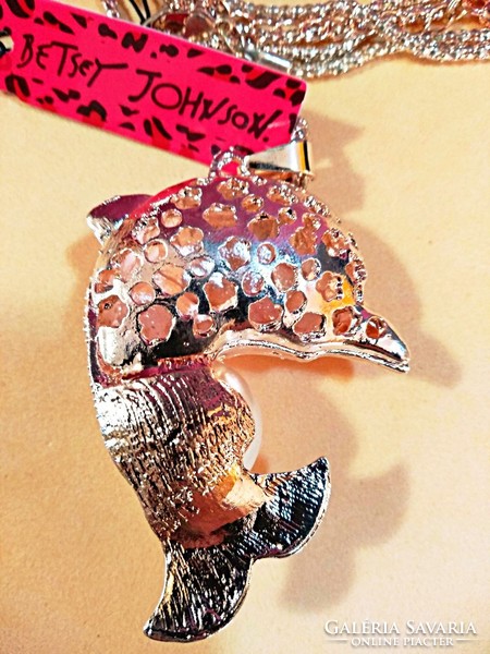 Betsey Johnson 3D-s arany Delfin pulóver nyaklánc
