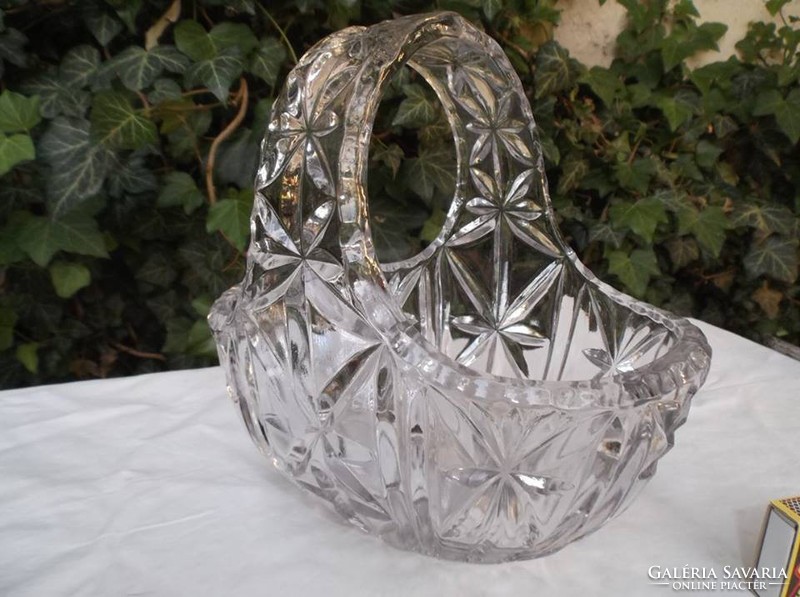 Basket - lead bowl - thick - heavy - 20 x 20 x 13 cm perfect - flawless