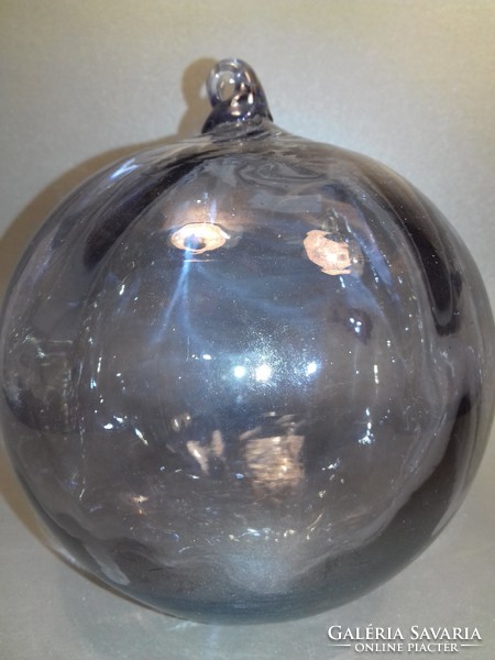 Now it's worth it! With a circumference of 41 cm!!! Glass sphere can be hung as an apartment decoration, also as a Christmas tree decoration
