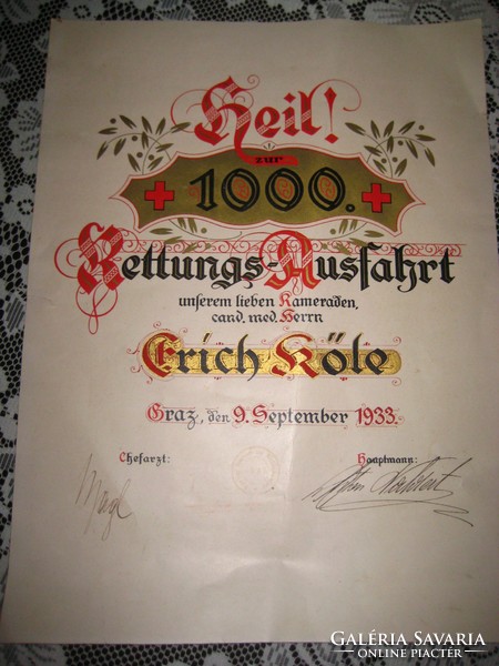 Osztrák  papírrégiség 1933 ból   31 x 41 cm