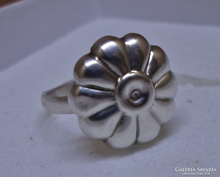 Egyedi szép ezüst virág gyűrű 