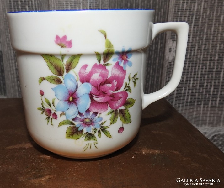 Old floral marked cocoa mug / tea mug / cup