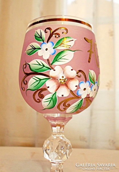 Jubilee crystal wine goblet /70 years/, glass
