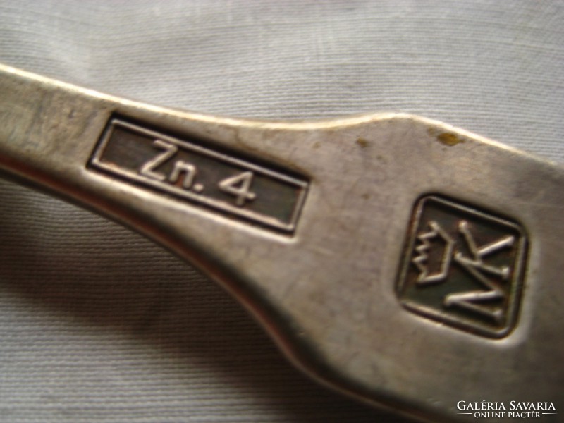 Antique zinc spoon mk, mark 20.5 cm
