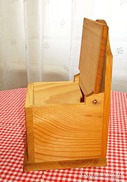 Rustic salt or match holder that can be hung on the wall