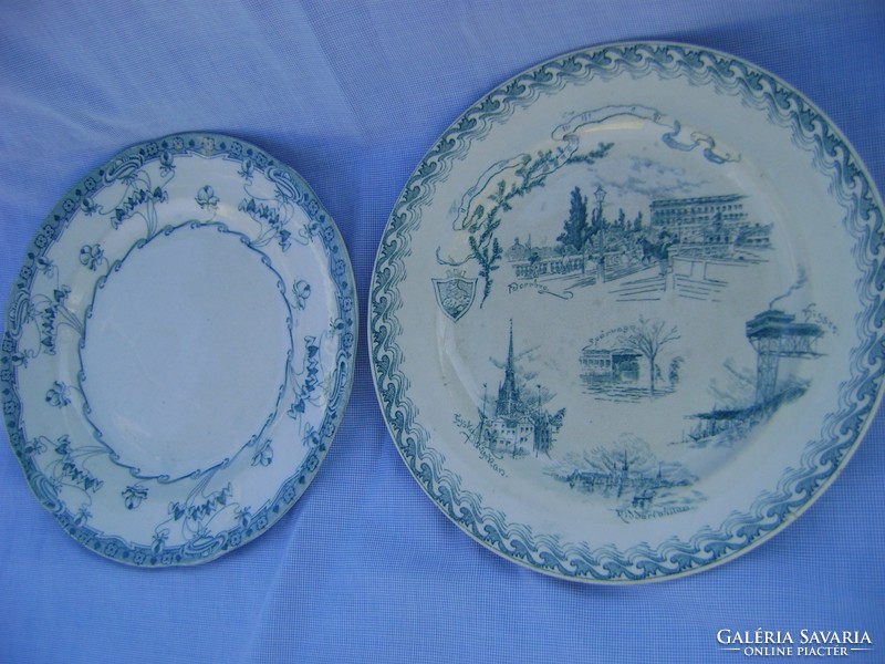 CCA 1810-1848 böl származó majolika tányérok  2 db nagyméretű külömböző király pecsétel