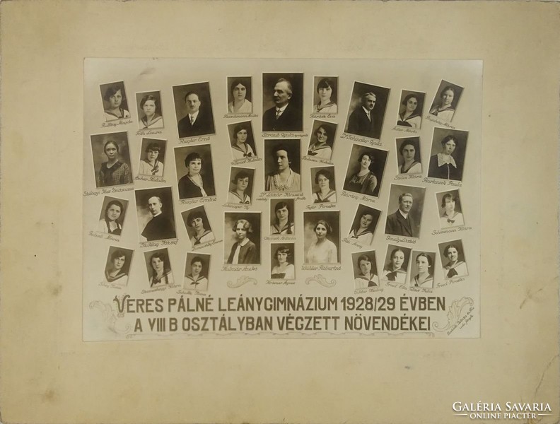 0T999 Régi iskolai fotográfia tablókép 1929