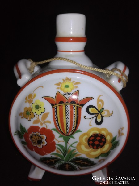Zsolnay water bottle decorated with folk motifs, butykos - ep