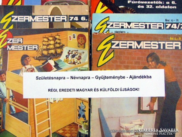 1974 december  /  Ezermester  /  SZÜLETÉSNAPRA RÉGI EREDETI ÚJSÁG Szs.:  7592