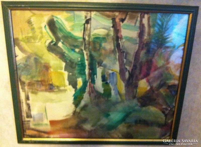 Iglay József 37,5 X 43,5 cm (1905-1980) Eső után akvarell, papír, jelzett, üvegezett fa keretben
