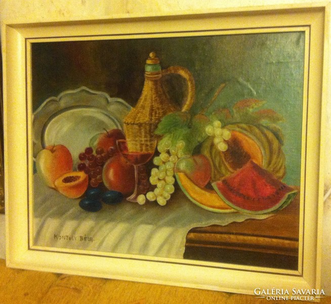 Béla Kontuly with sign: still life 63 x 51 cm