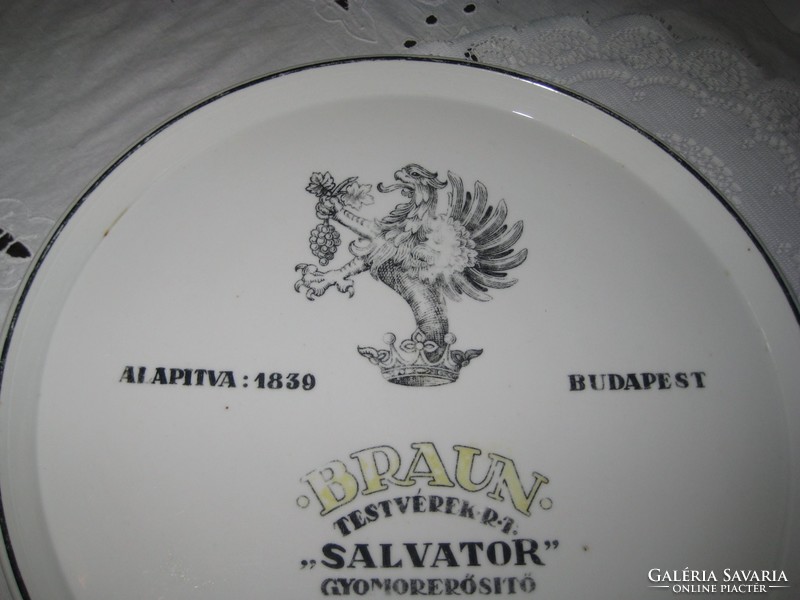 Zsolnay antique rarity, braun brothers rt - salvator stomach strengthening liqueur. 31.2 Cm