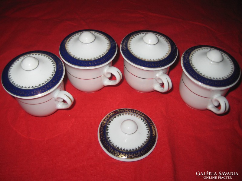 Zsolnay, cups with lids 6.5 x 6.5 cm