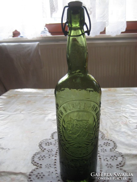 Beer glass with buckle, frankfurter bürgerbrauerei ag 8 x 33 cm