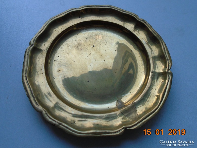 Baroque shiny small solid copper bowl