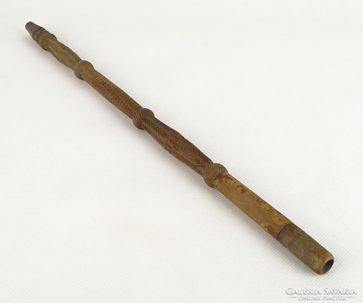 0U968 Antik faragott évszámos pipaszár 36 cm 1893