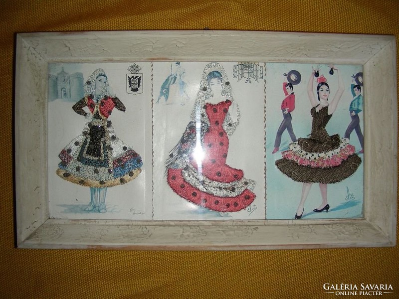Elsi Gumier selyemmel hímzett képeslapok