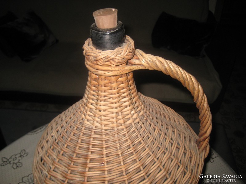 Demijon  , 10 literes  " denkó  "  , fűzfa  vesszővel  font