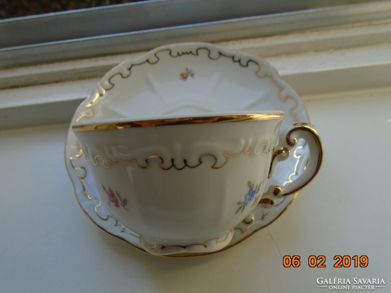 Novel baroque zsolnay with gold-plated relief and small floral coffee cup coaster