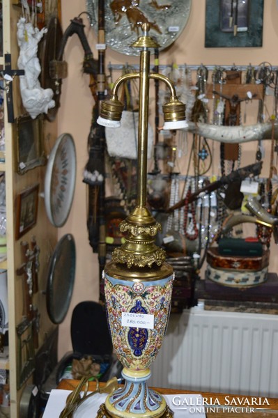Felújított zsolnay historizáló asztali lámpa