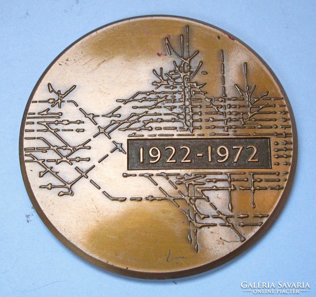 Francia emlékérem,'50 éves a vasúti kereskedelem 1922-1972'