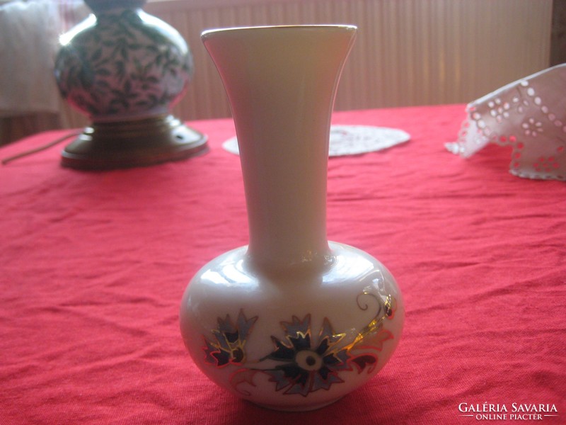 Zsolnay váza , régi ,  kézi festés   , búzavirágos  dekorral