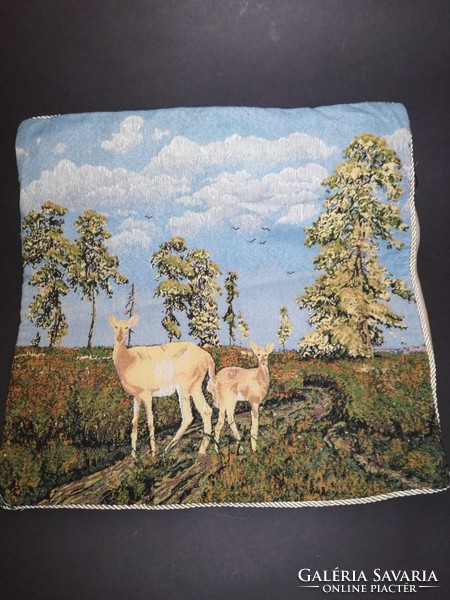 3 old retro embroidered Russian pillowcases - Moscow, deer, flowers - ep